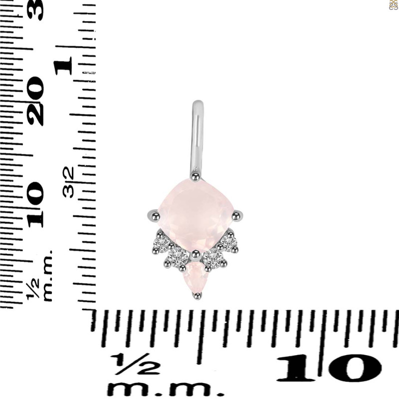 Rose Quartz & White Topaz Pendant RSQ-RDP-729.