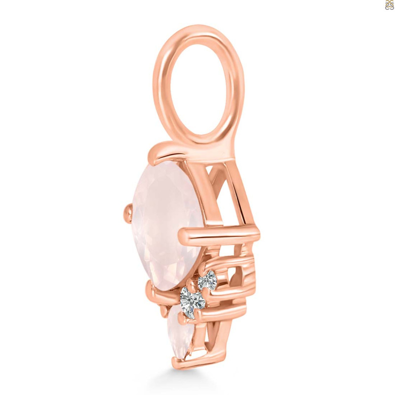 Rose Quartz & White Topaz Pendant RSQ-RDP-729.
