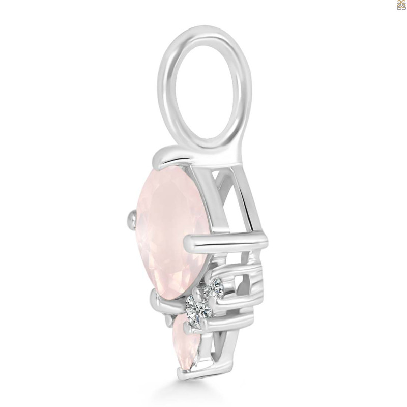Rose Quartz & White Topaz Pendant