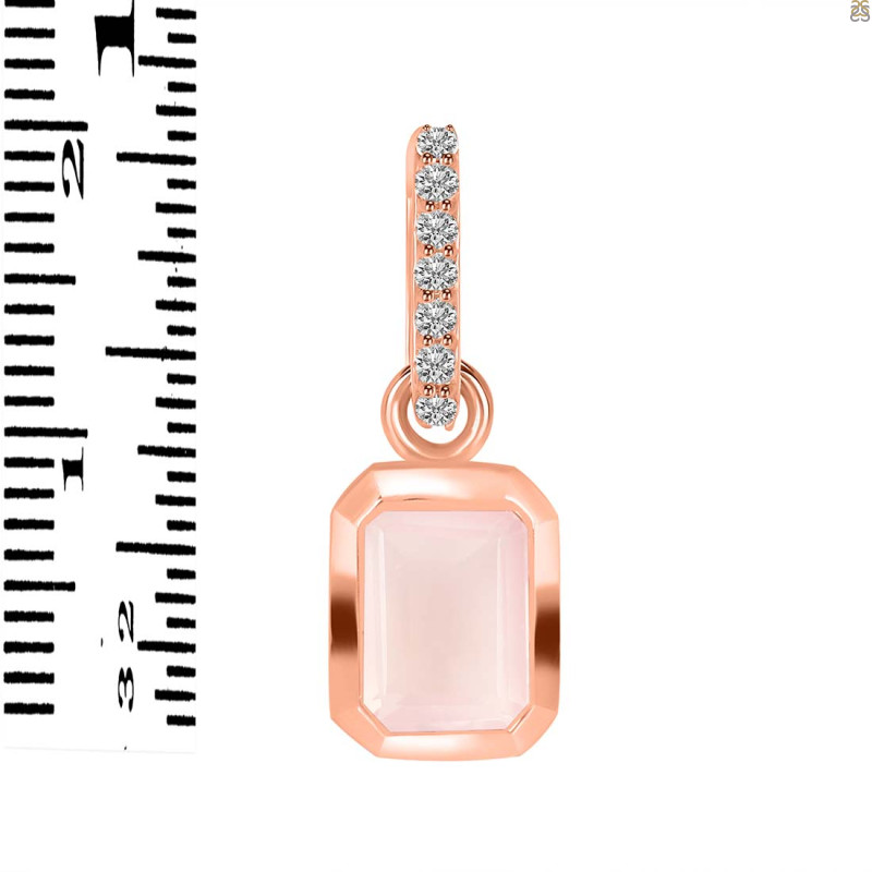 Rose Quartz & White Topaz Pendant RSQ-RDP-954-CZ-LOOP.