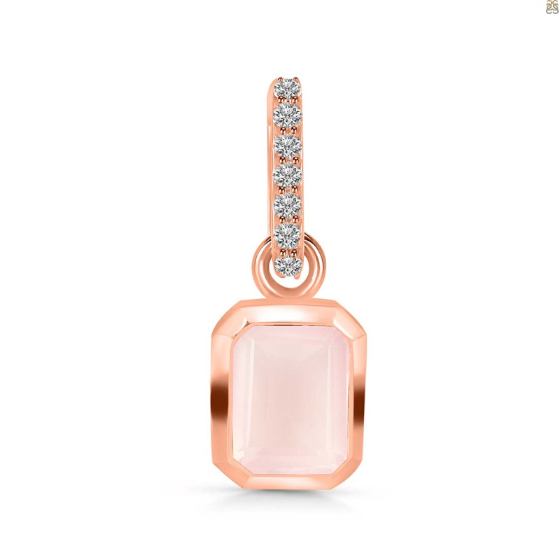Rose Quartz & White Topaz Pendant RSQ-RDP-955-CZ-LOOP.