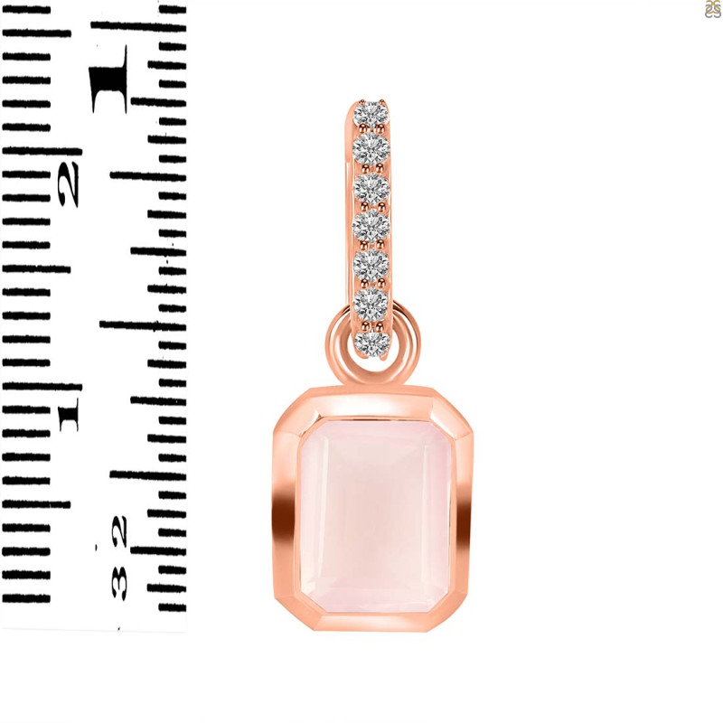 Rose Quartz & White Topaz Pendant RSQ-RDP-955-CZ-LOOP.