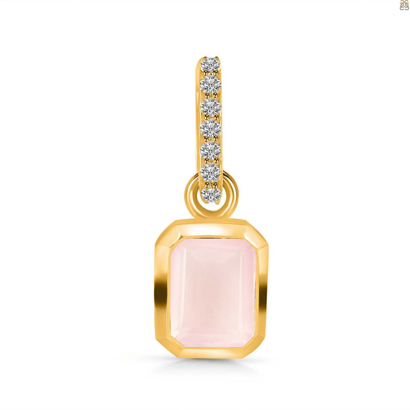 Rose Quartz & White Topaz Pendant RSQ-RDP-955-CZ-LOOP.