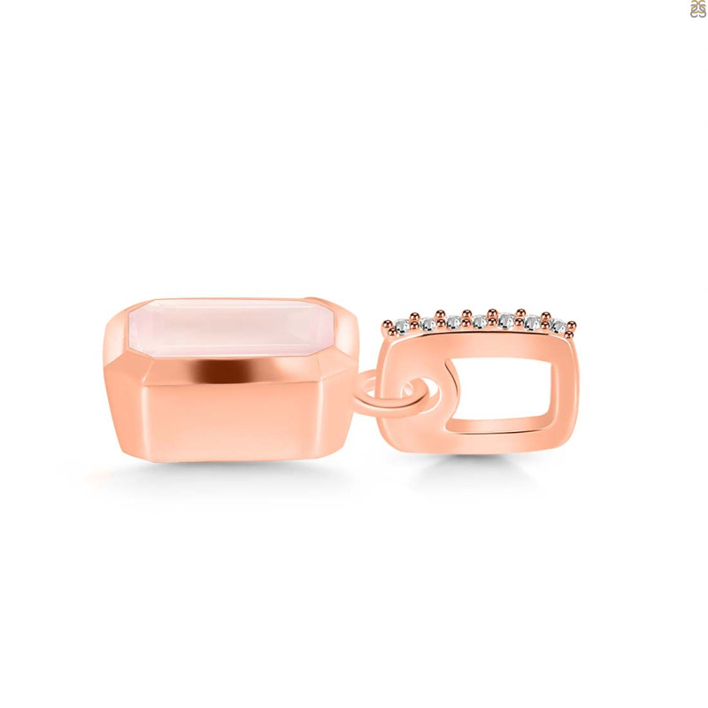 Rose Quartz & White Topaz Pendant RSQ-RDP-955-CZ-LOOP.