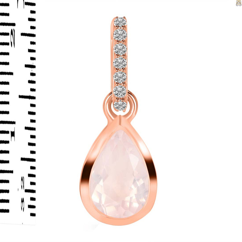 Rose Quartz & White Topaz Pendant RSQ-RDP-956-CZ-LOOP.