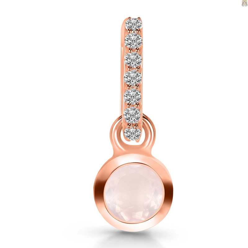 Rose Quartz & White Topaz Pendant RSQ-RDP-957-CZ-LOOP.