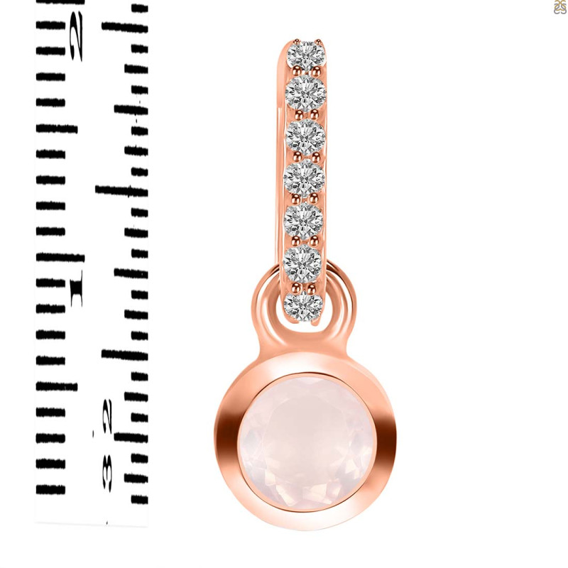 Rose Quartz & White Topaz Pendant RSQ-RDP-957-CZ-LOOP.