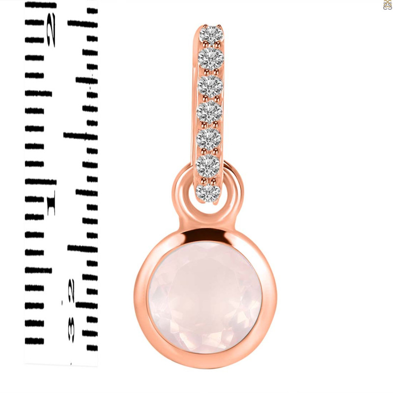 Rose Quartz & White Topaz Pendant RSQ-RDP-958-CZ-LOOP.