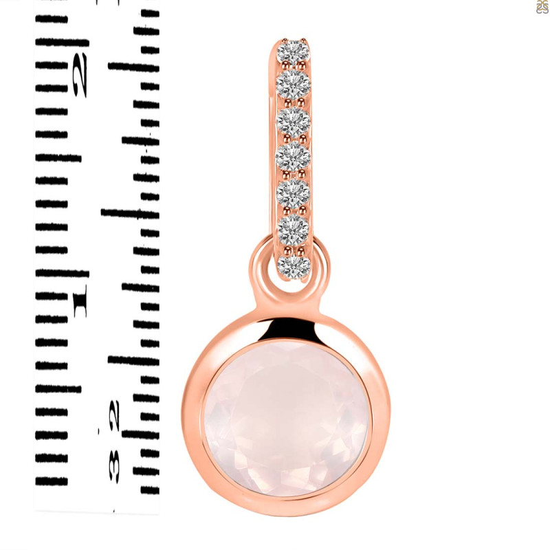 Rose Quartz & White Topaz Pendant RSQ-RDP-959-CZ-LOOP.