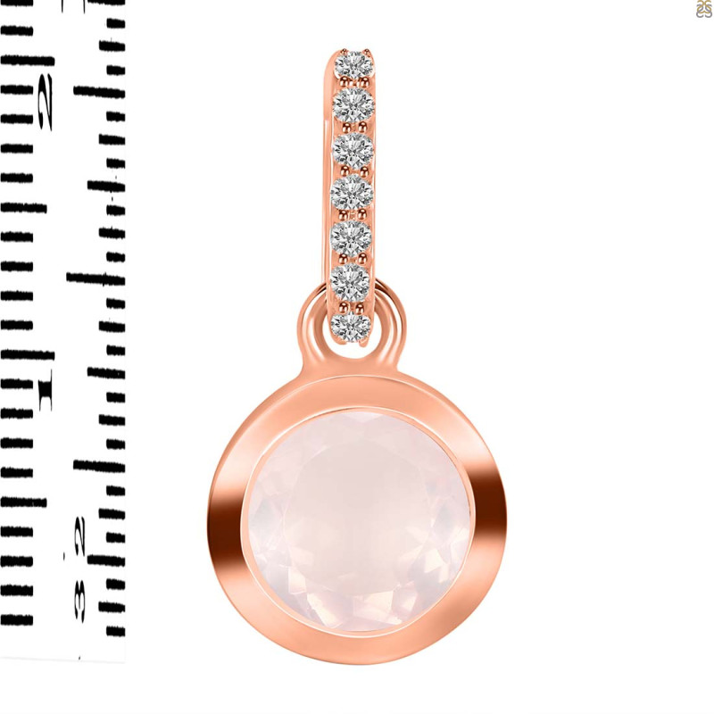 Rose Quartz & White Topaz Pendant RSQ-RDP-960-CZ-LOOP.