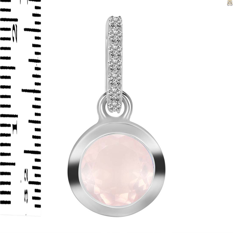 Rose Quartz & White Topaz Pendant RSQ-RDP-960-CZ-LOOP.