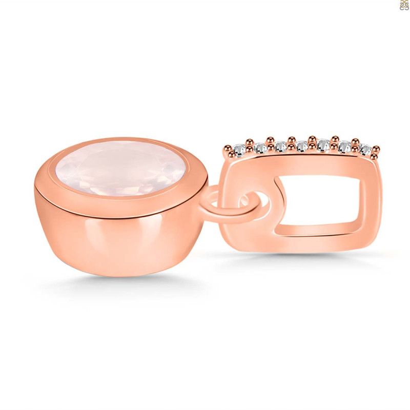 Rose Quartz & White Topaz Pendant RSQ-RDP-960-CZ-LOOP.