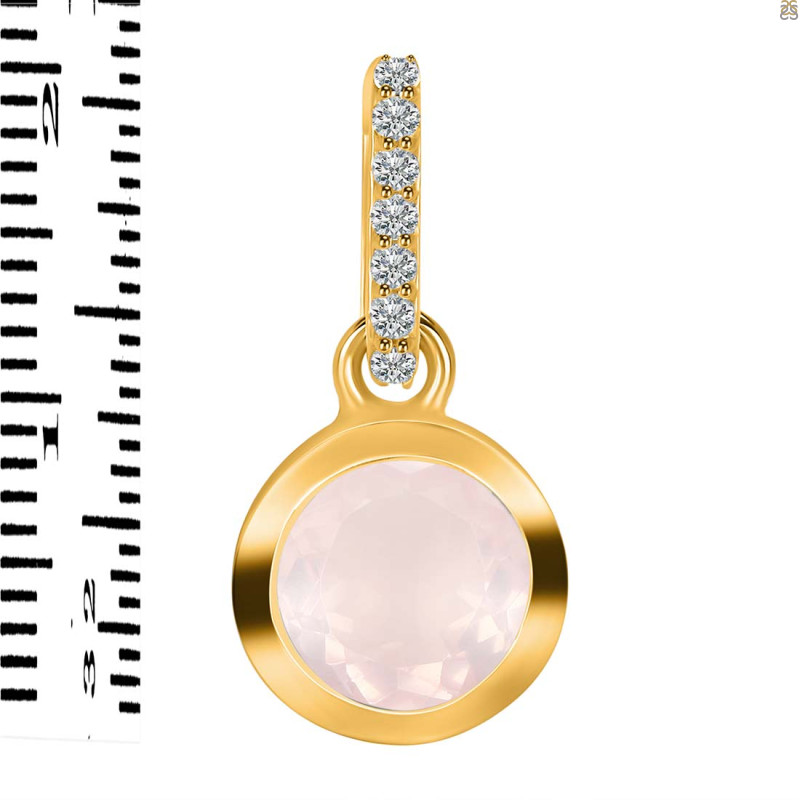 Rose Quartz & White Topaz Pendant RSQ-RDP-992-CZ-LOOP.