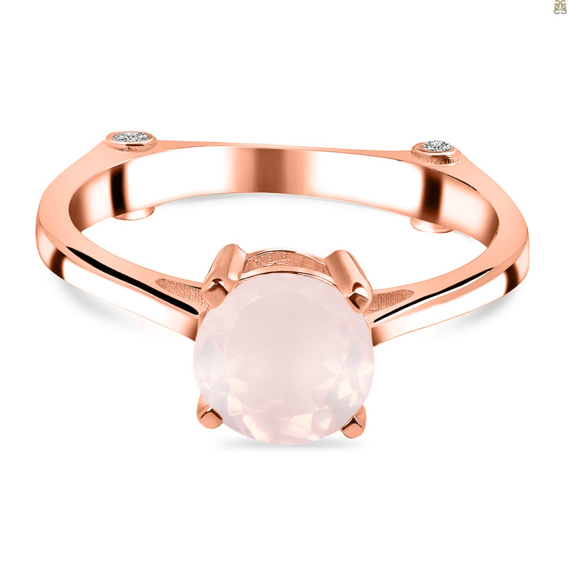 Rose Quartz & White Topaz Ring RSQ-RDR-1786.