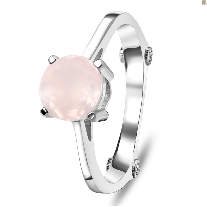 Rose Quartz & White Topaz Ring RSQ-RDR-1786.