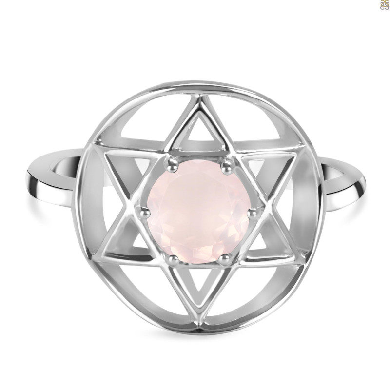 Rose Quartz Pentacle Ring RSQ-RDR-2137.