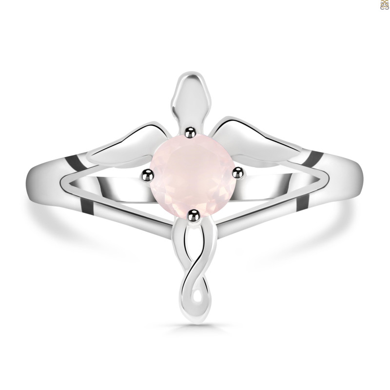 Rose Quartz Angel Ring RSQ-RDR-2150.