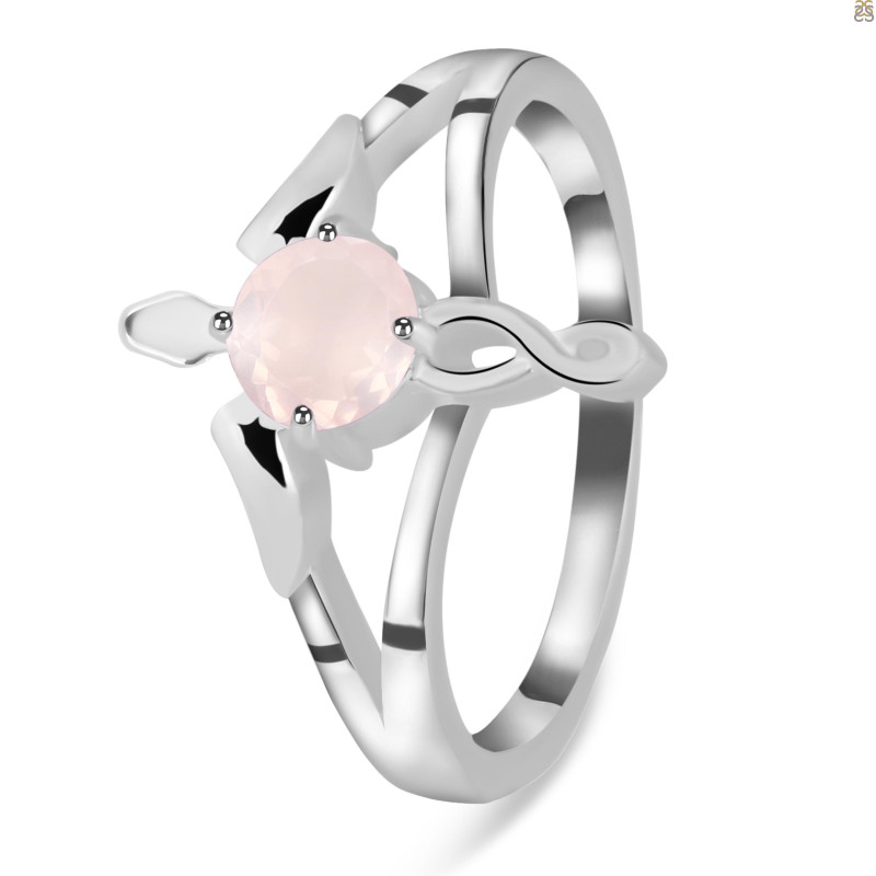 Rose Quartz Angel Ring