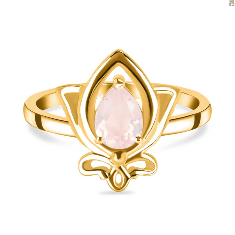 Rose Quartz Lotus Ring RSQ-RDR-2157.