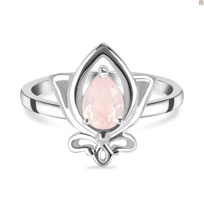 Rose Quartz Lotus Ring RSQ-RDR-2157.