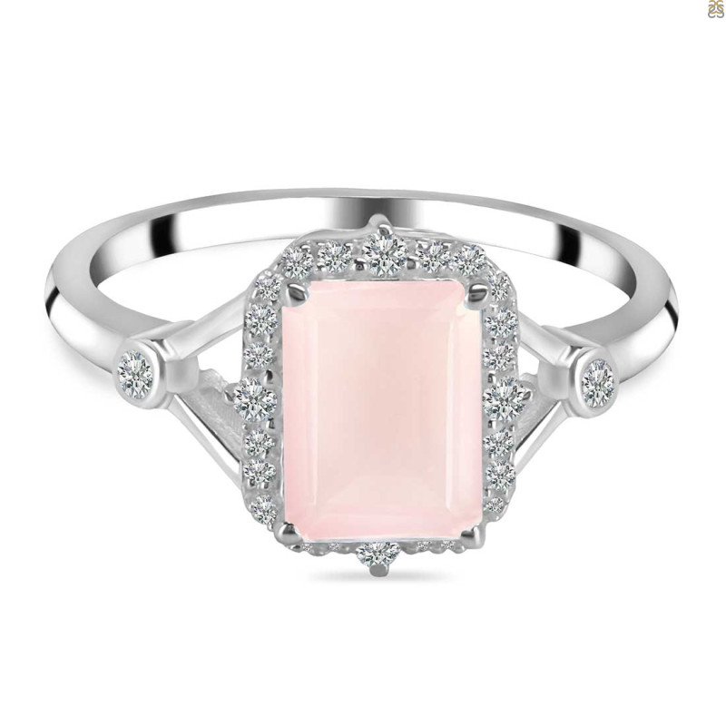 Rose Quartz & White Topaz Ring