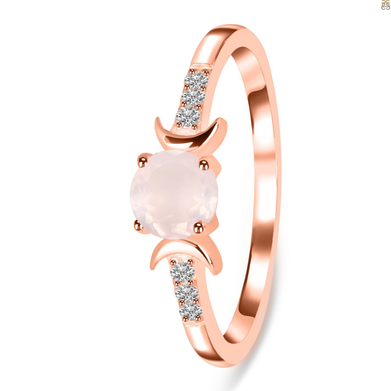 Rose Quartz & White Topaz Ring RSQ-RDR-2845.