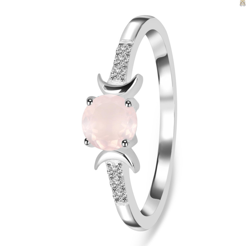 Rose Quartz & White Topaz Ring