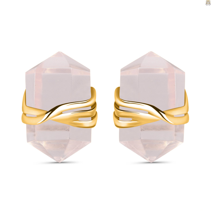 Rose Quartz Pencil Stud Earring RSQ-RE-67.