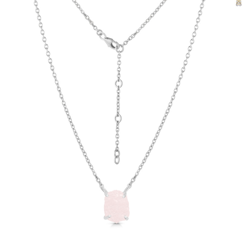 Rose Quartz Raw Crystal Necklace