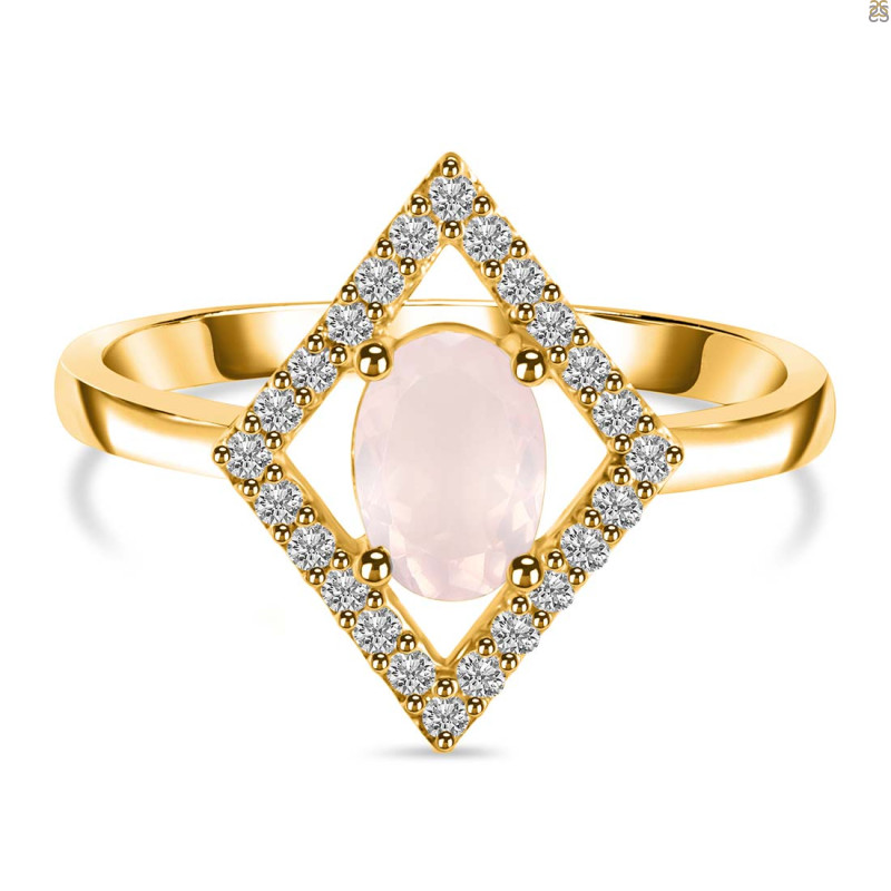Rose Quartz & White Topaz Ring RSQ-RR-134.