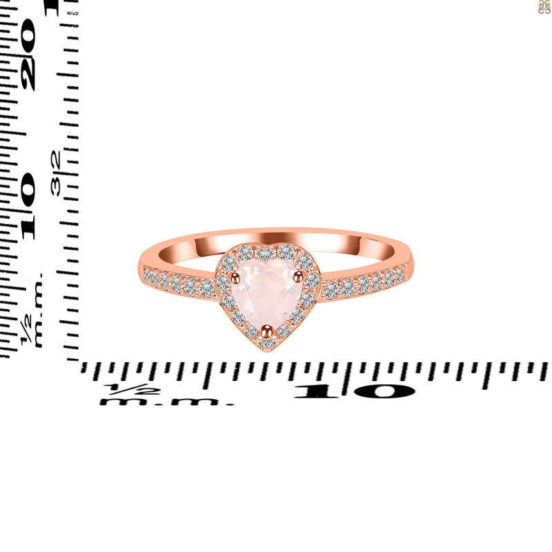 Rose Quartz & White Topaz Ring RSQ-RR-423.