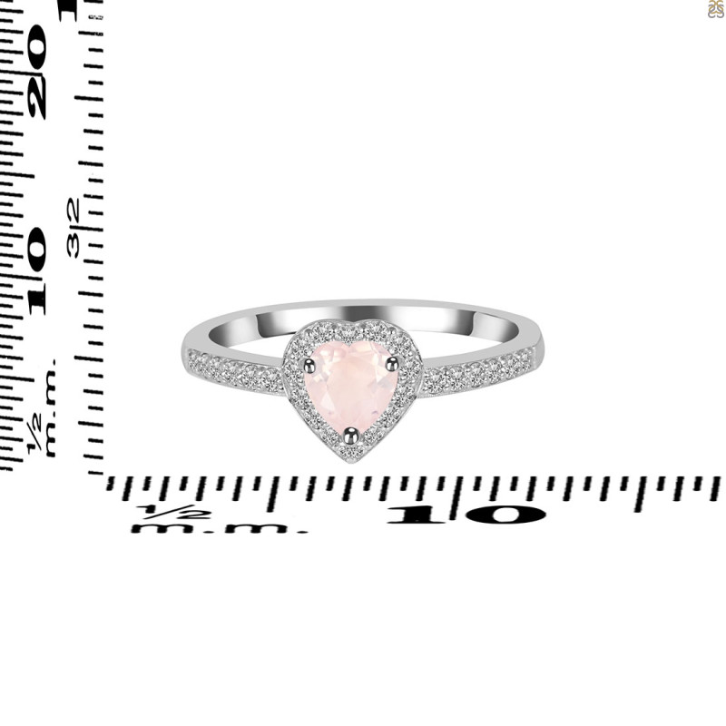 Rose Quartz & White Topaz Ring RSQ-RR-423.