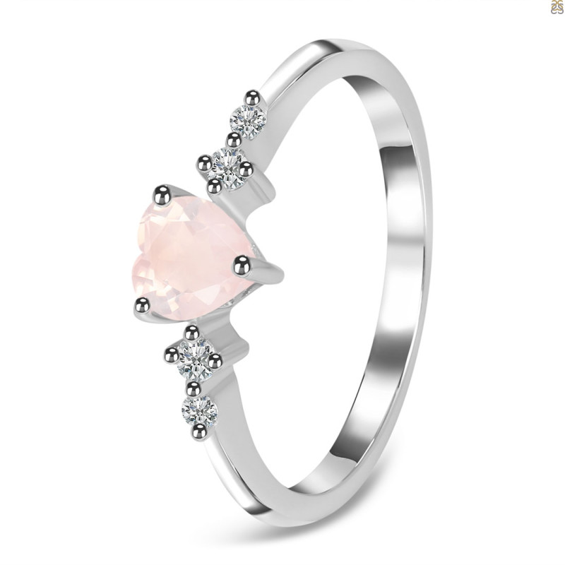 Rose Quartz & White Topaz Ring