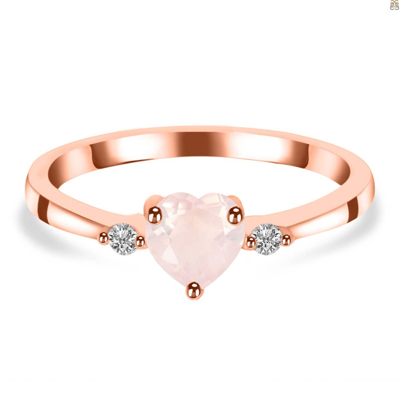 Rose Quartz & White Topaz Ring RSQ-RR-425.