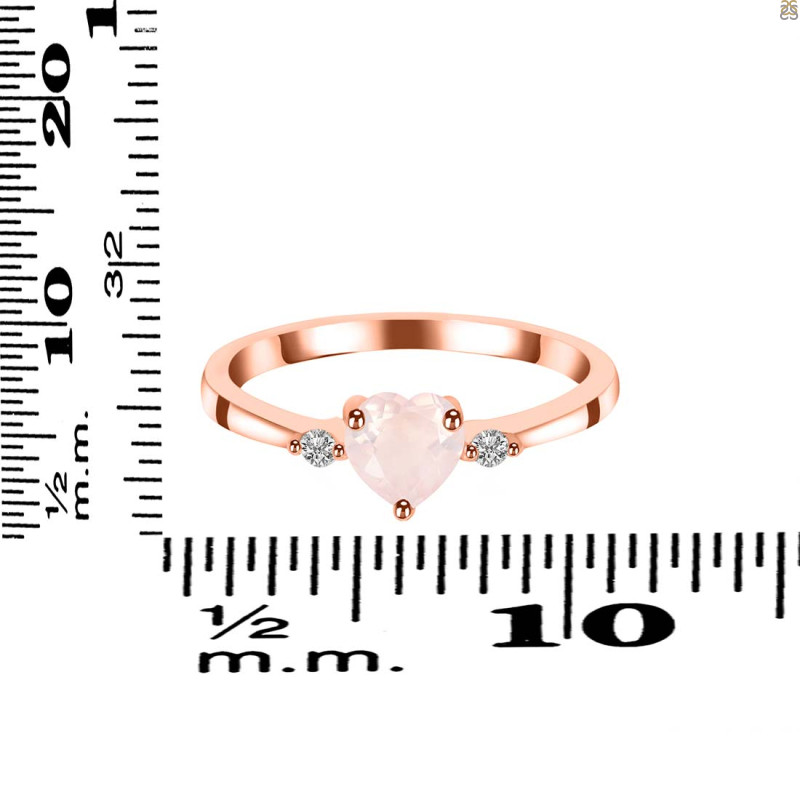 Rose Quartz & White Topaz Ring RSQ-RR-425.