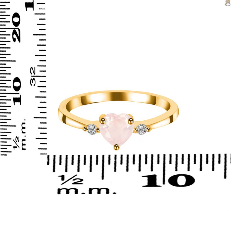 Rose Quartz & White Topaz Ring RSQ-RR-425.