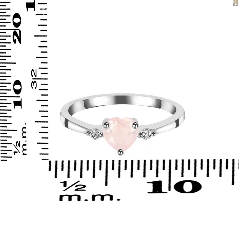 Rose Quartz & White Topaz Ring RSQ-RR-425.