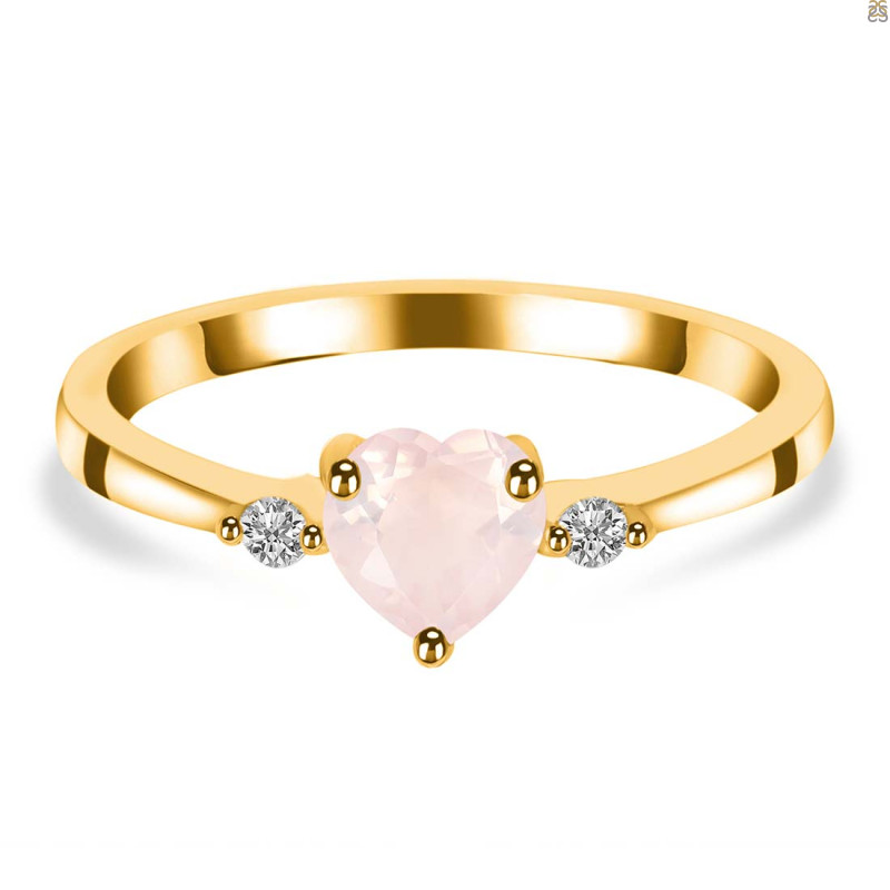Rose Quartz & White Topaz Ring RSQ-RR-425.