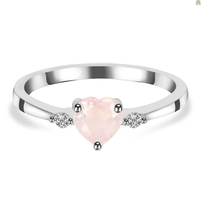 Rose Quartz & White Topaz Ring RSQ-RR-425.