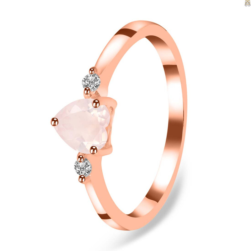 Rose Quartz & White Topaz Ring RSQ-RR-425.