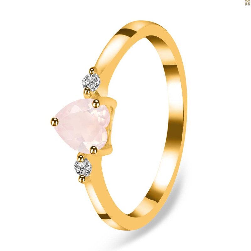 Rose Quartz & White Topaz Ring RSQ-RR-425.
