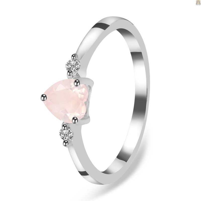 Rose Quartz & White Topaz Ring