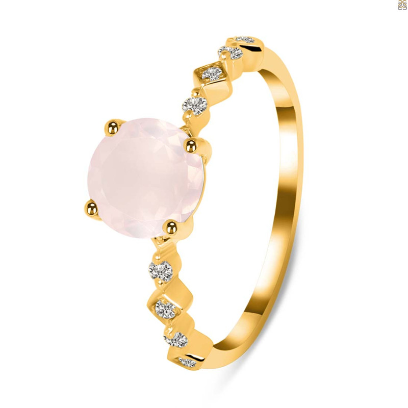 Rose Quartz & White Topaz Ring RSQ-RR-426.