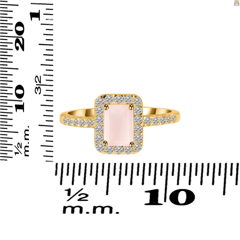 Rose Quartz & White Topaz Ring RSQ-RR-432.