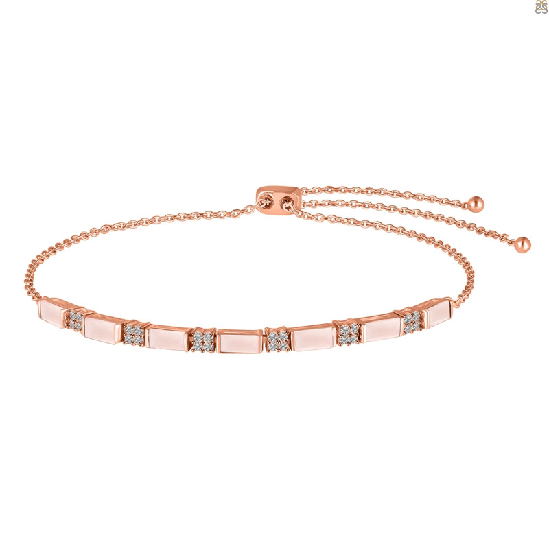 Rose Quartz & White Topaz Bracelet