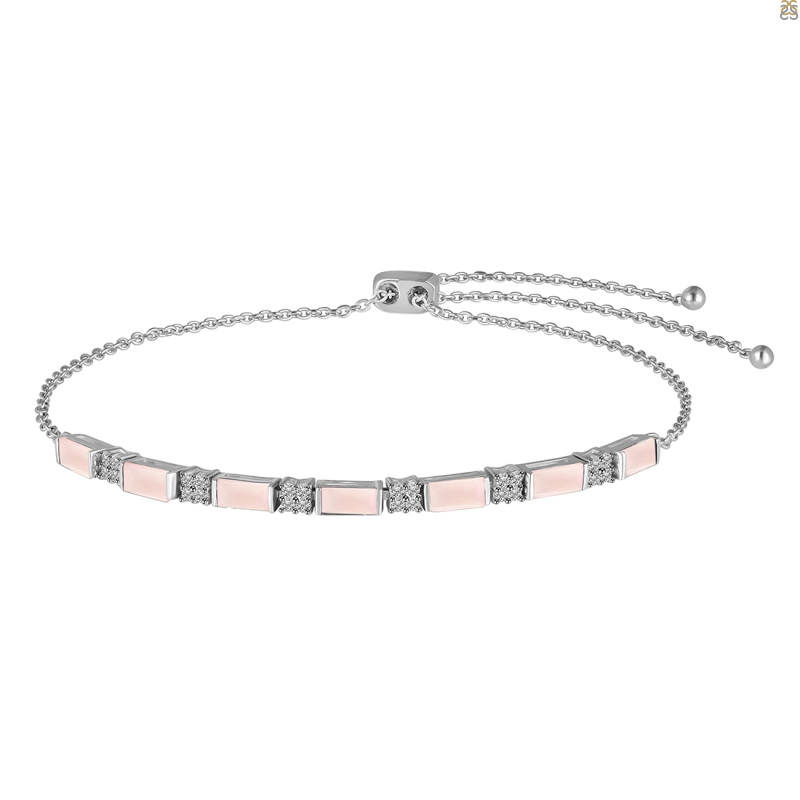 Rose Quartz & White Topaz Bracelet RSQ-RDB-133.