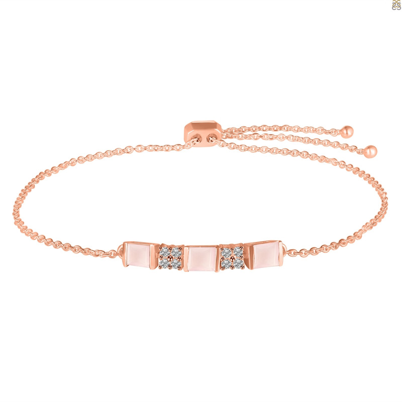Rose Quartz & White Topaz Bracelet