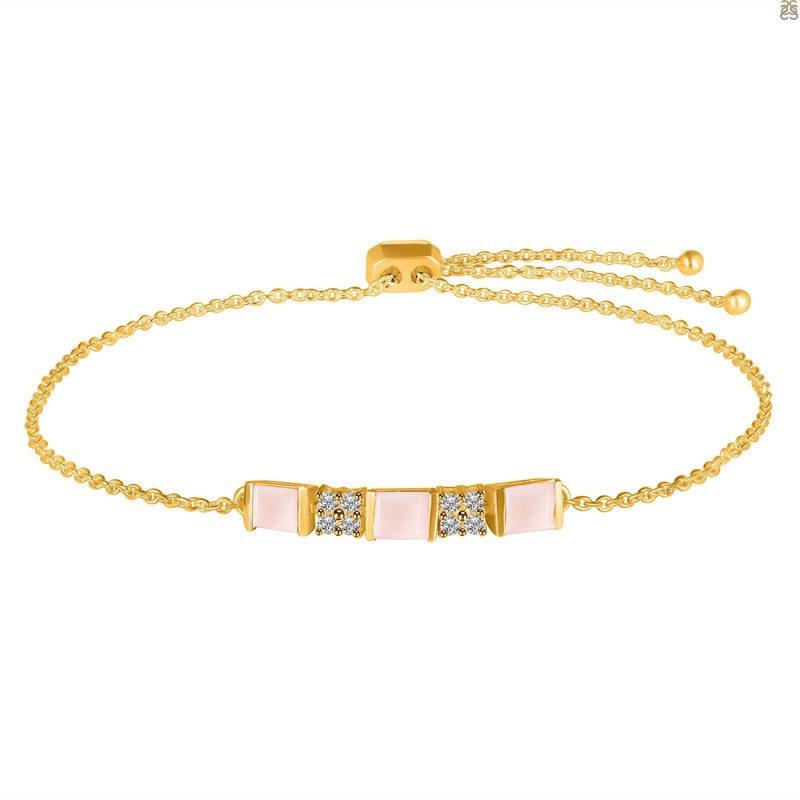 Rose Quartz & White Topaz Bracelet RSQ-RDB-147.