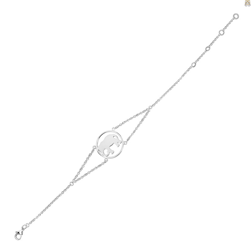 Elephant Plain Silver Bracelet