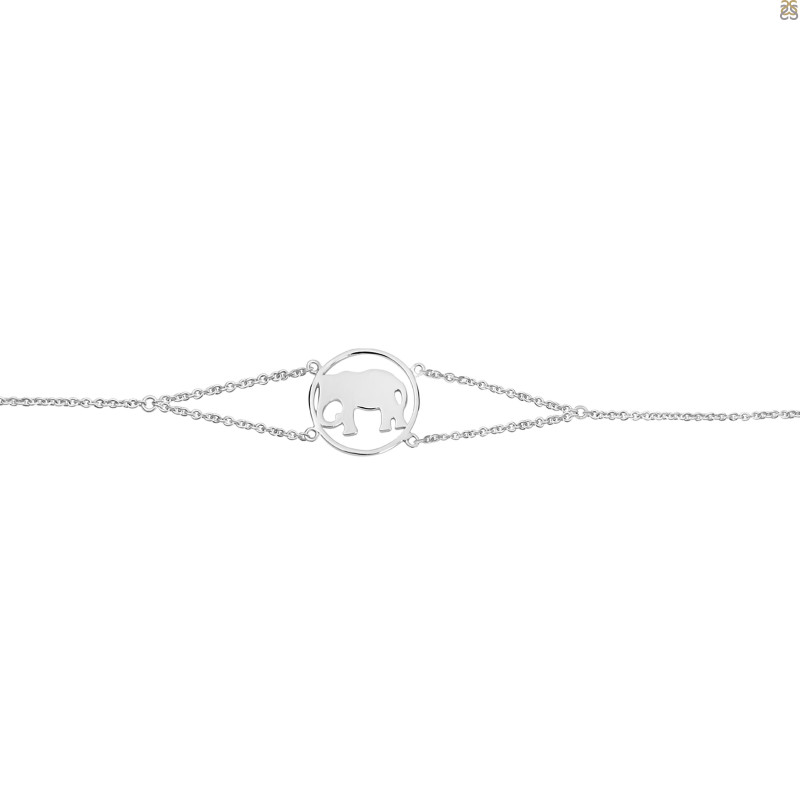 Elephant Plain Silver Bracelet PS-RDB-2.